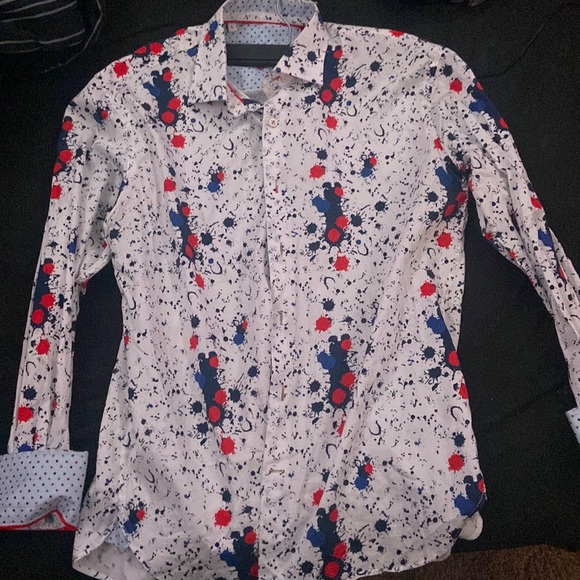 paint splattered button up - Picture 1 of 1
